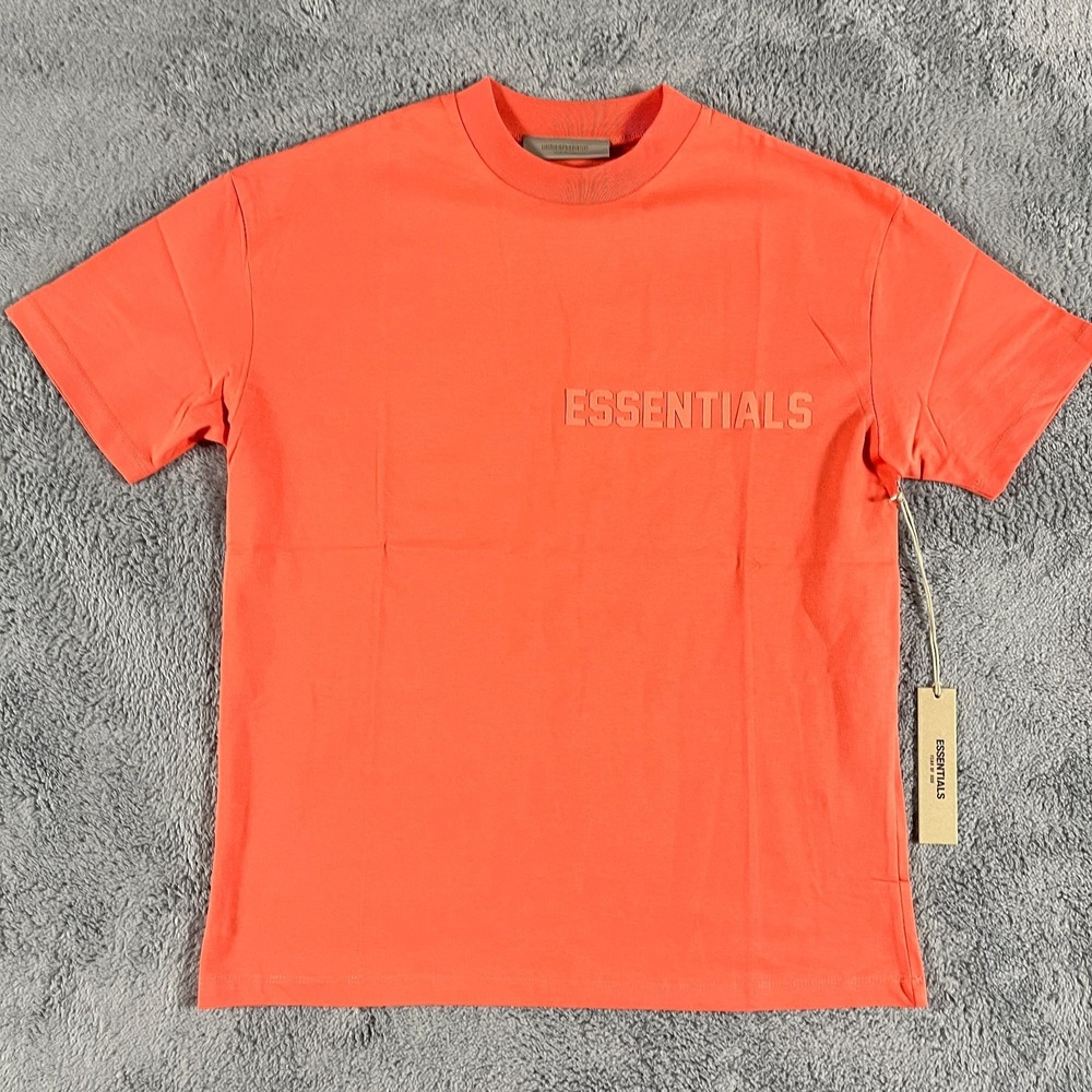 ESSENTIALS FEAR OF GOD Mens T-Shirt Coral XS Oversize Salmon Authentic
